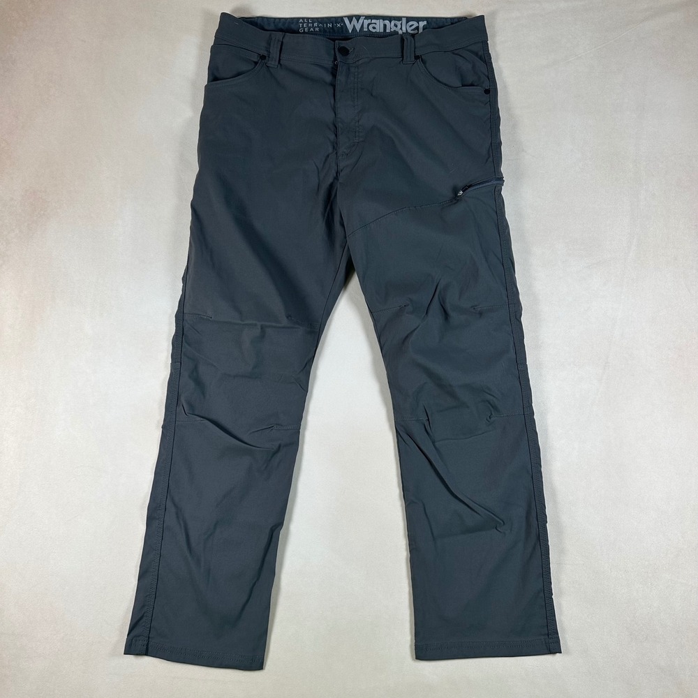 Wrangler ATG Pants Mens 38x30 All Terrain Gear Gray Nylon Spandex Stretch Hiking